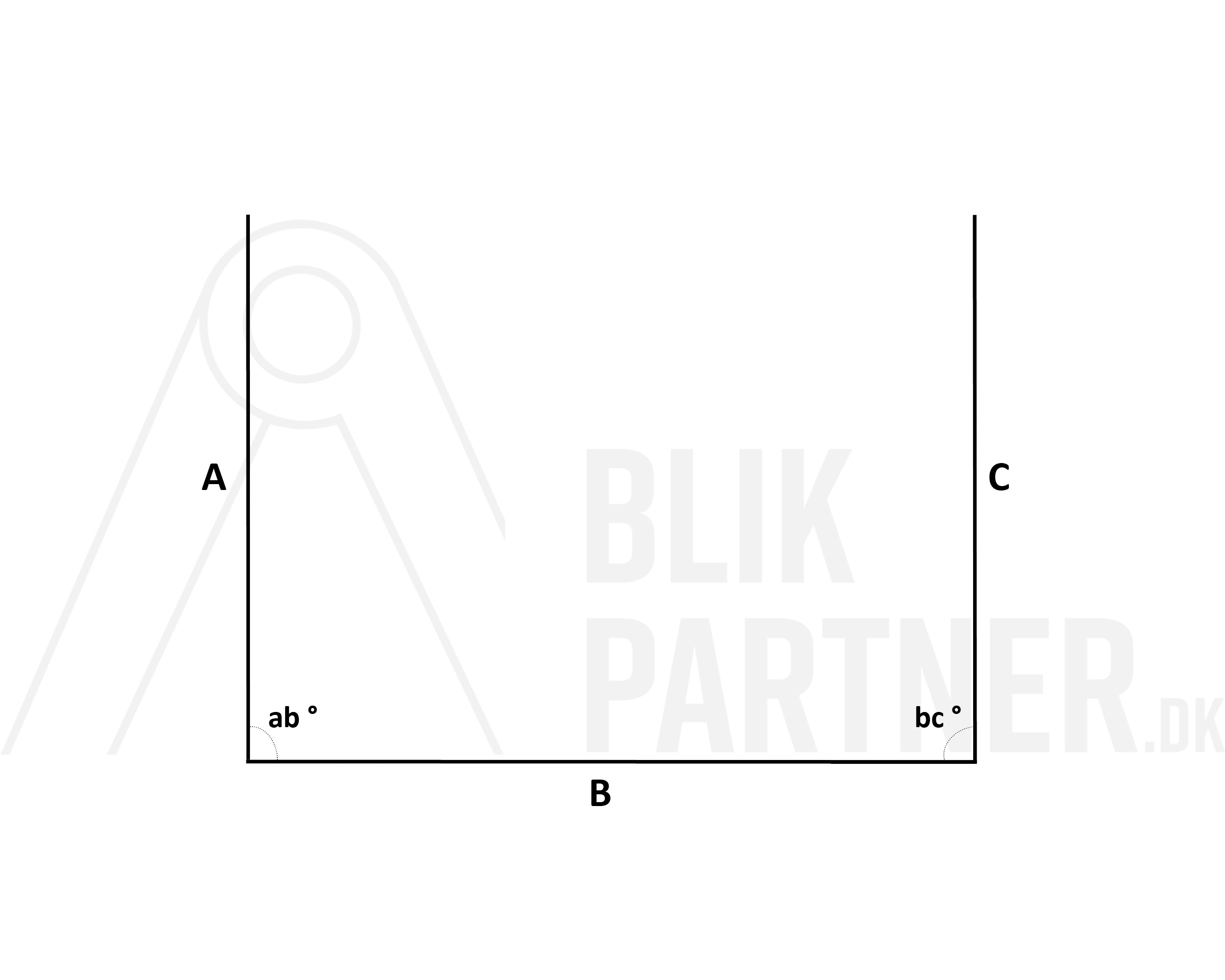 U profil, ALU, Sort Grå RAL 7021, 0,80x2000, 76-100 tilsnit